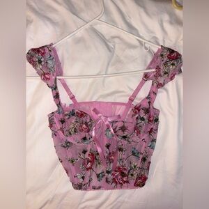 Victoria's Secret Pink Floral Lace Corset